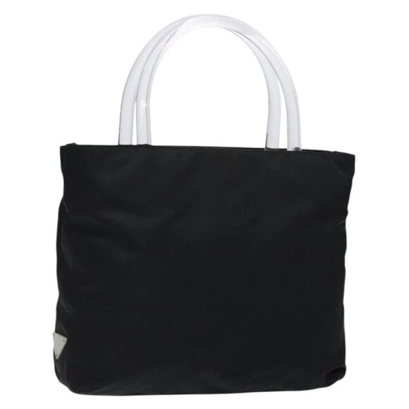 PRADA Hand Bag Nylon Black Silver Auth gh600 - Picture 1 of 16